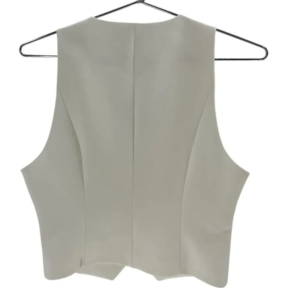 Favorite Daughter Tailored Cream Button Front Vest Size S - Picture 3 of 4